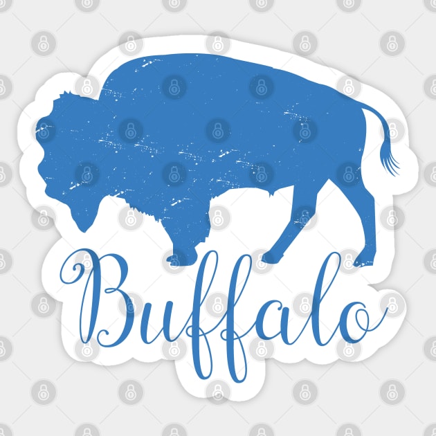 Buffalo New York WNY 716 BuffaLove Pattern Black, White, Blue Sticker by JessDesigns